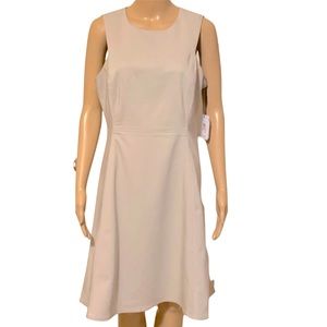 Beige Calvin Klein Fit & Flare Dress Womens Size 10
